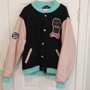 Varsity Jacket Mint,Black,Pink. The People. Grimey.